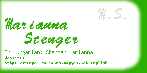 marianna stenger business card